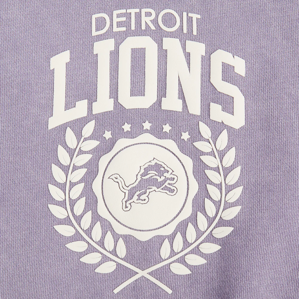 NFL DETROIT LIONS STREET TEAM WOMEN'S ENZYME WASH FT CROPPED PO HOODIE (WASHED LILAC GRAY) - Image 8