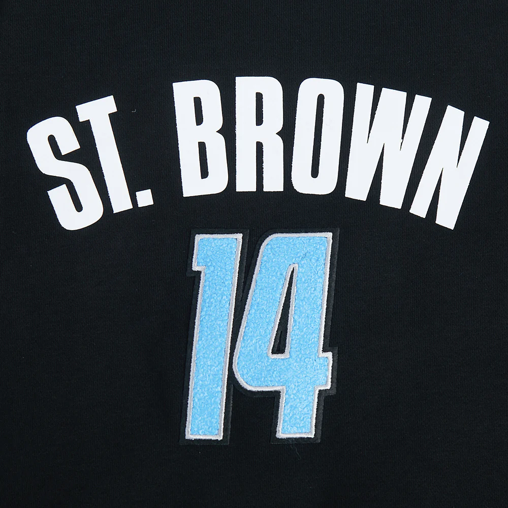 NFL DETROIT LIONS AMON RA ST. BROWN #14 CLASSIC PNN WOMEN'S FLC CREWNECK (BLACK) - Image 5
