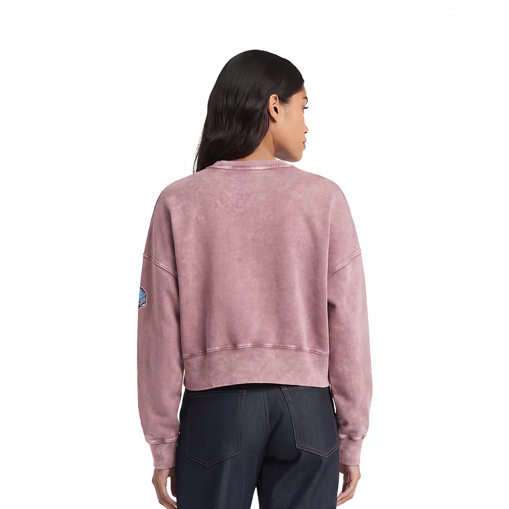NFL DETROIT LIONS WASHED JEWELS WOMEN'S CREWNECK SWEATSHIRT (WASHED MAUVE) - Image 2