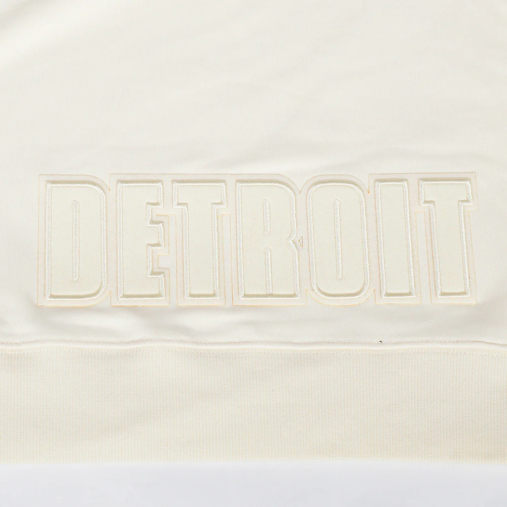 NFL DETROIT LIONS NEUTRAL WOMEN'S CROPPED PULLOVER HOODIE (EGGSHELL) - Image 6