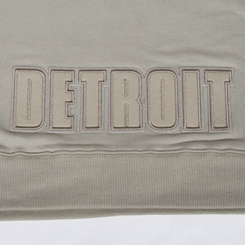 NFL DETROIT LIONS NEUTRAL CROPPED FLEECE PULLOVER HOODIE (TAUPE) - Image 6