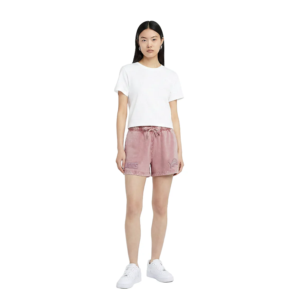 NFL DETROIT LIONS WASHED CLASSIC WOMEN'S ENZYME WASH FT SHORT (WASHED MAUVE) - Image 3