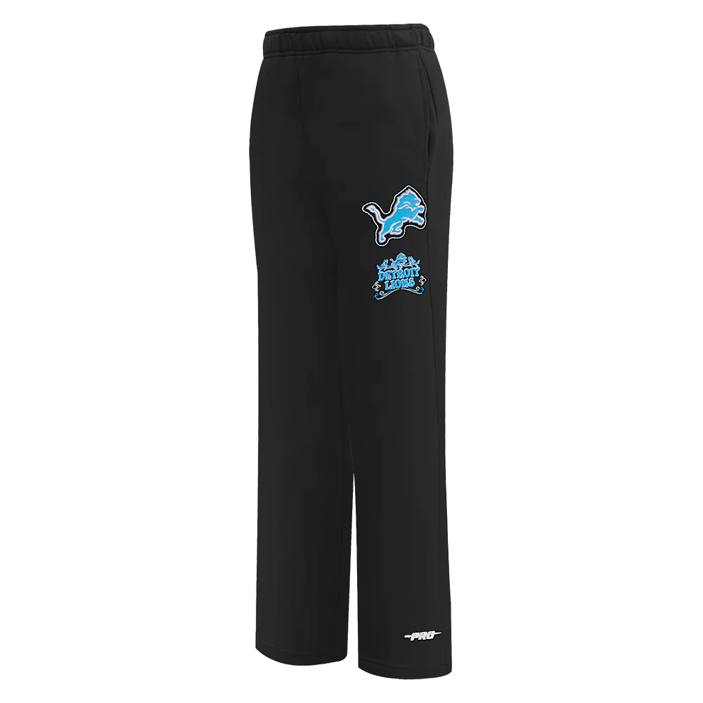NFL DETROIT LIONS REBEL ATHLETICS WOMEN'S STRAIGHT LEG SWEATPANT (BLACK) - Image 4
