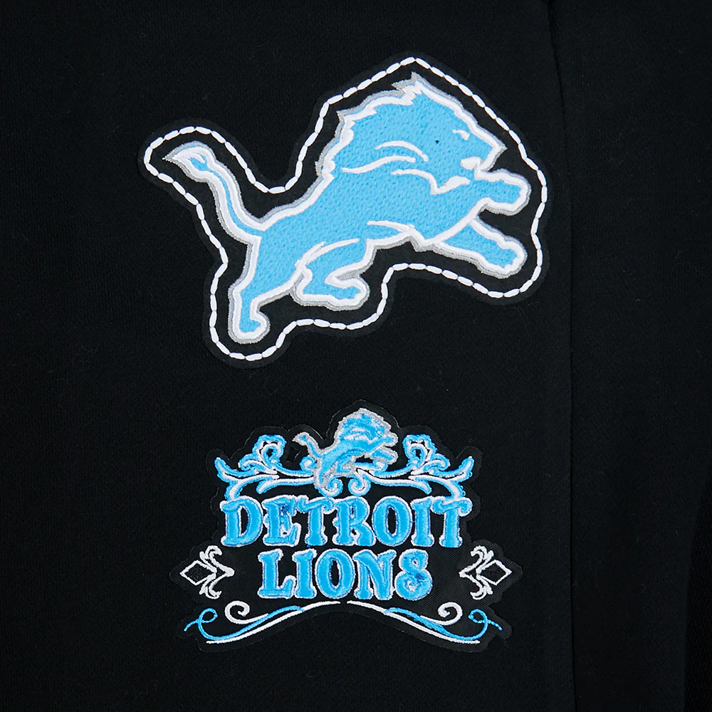 NFL DETROIT LIONS REBEL ATHLETICS WOMEN'S STRAIGHT LEG SWEATPANT (BLACK) - Image 7