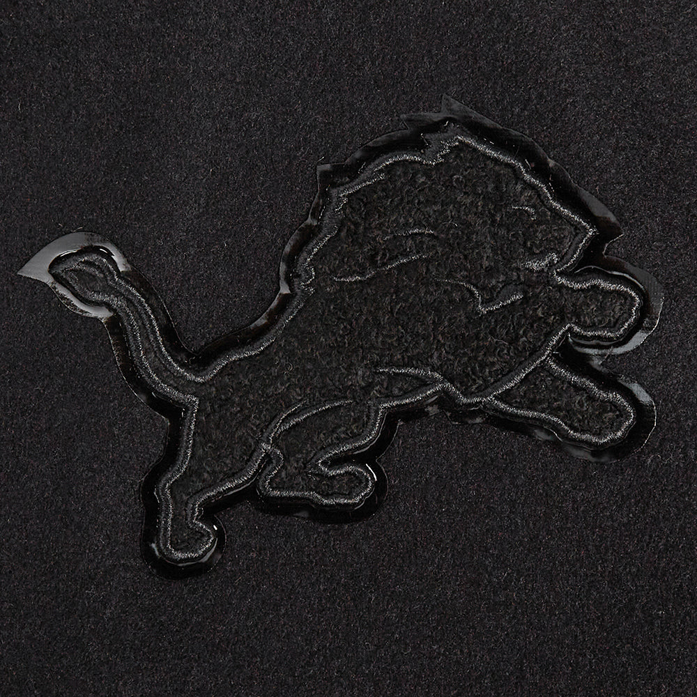 NFL DETROIT LIONS TRIPLE BLACK WOMEN'S WOOL VARSITY JACKET (TRIPLE BLACK WOMEN'S) - Image 5