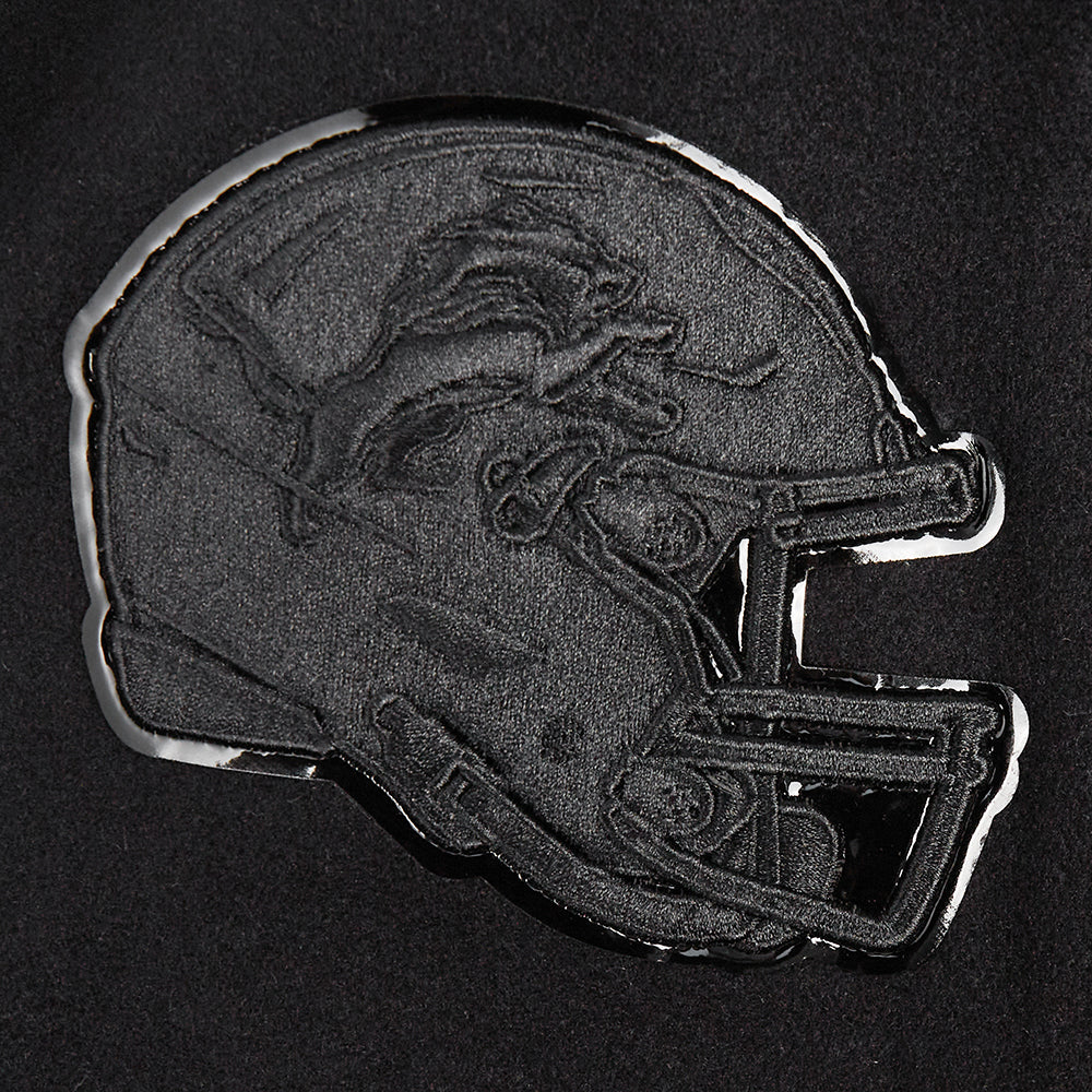 NFL DETROIT LIONS TRIPLE BLACK WOMEN'S WOOL VARSITY JACKET (TRIPLE BLACK WOMEN'S) - Image 6