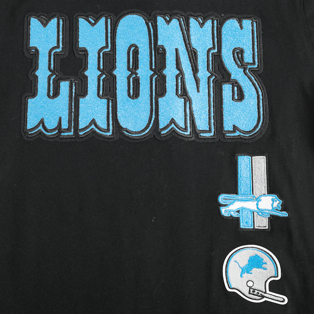 NFL DETROIT LIONS RETRO CLASSIC LITTLE BOYS SHORT SLEEVE TAPING TEE (BLACK) - Image 5