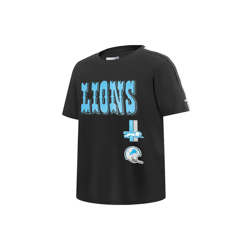 NFL DETROIT LIONS RETRO CLASSIC LITTLE BOYS SHORT SLEEVE TAPING TEE (BLACK) - Image 8