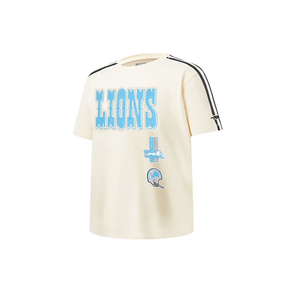NFL DETROIT LIONS RETRO CLASSIC LITTLE BOYS SHORT SLEEVE TAPING TEE (EGGSHELL/ BLACK) - Image 8