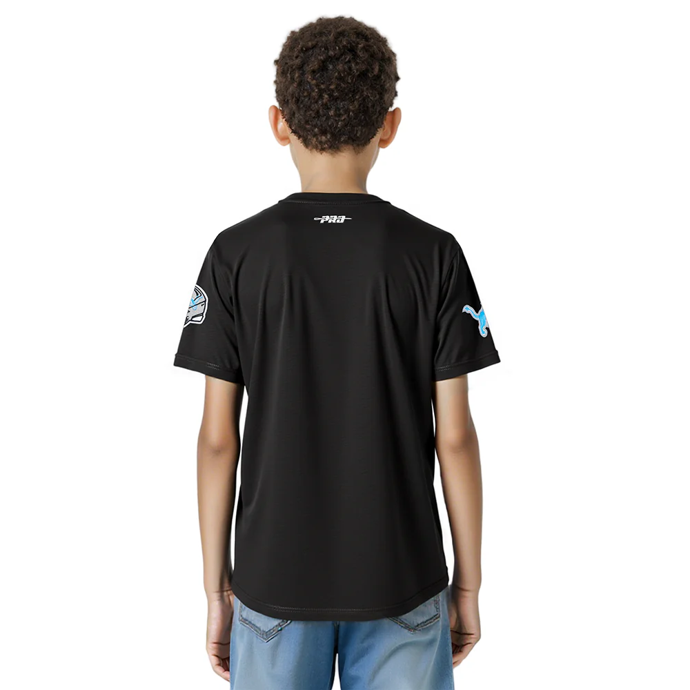NFL DETROIT LIONS CLASSIC CHENILLE LITTLE BOY'S SS TEE (BLACK) - Image 2