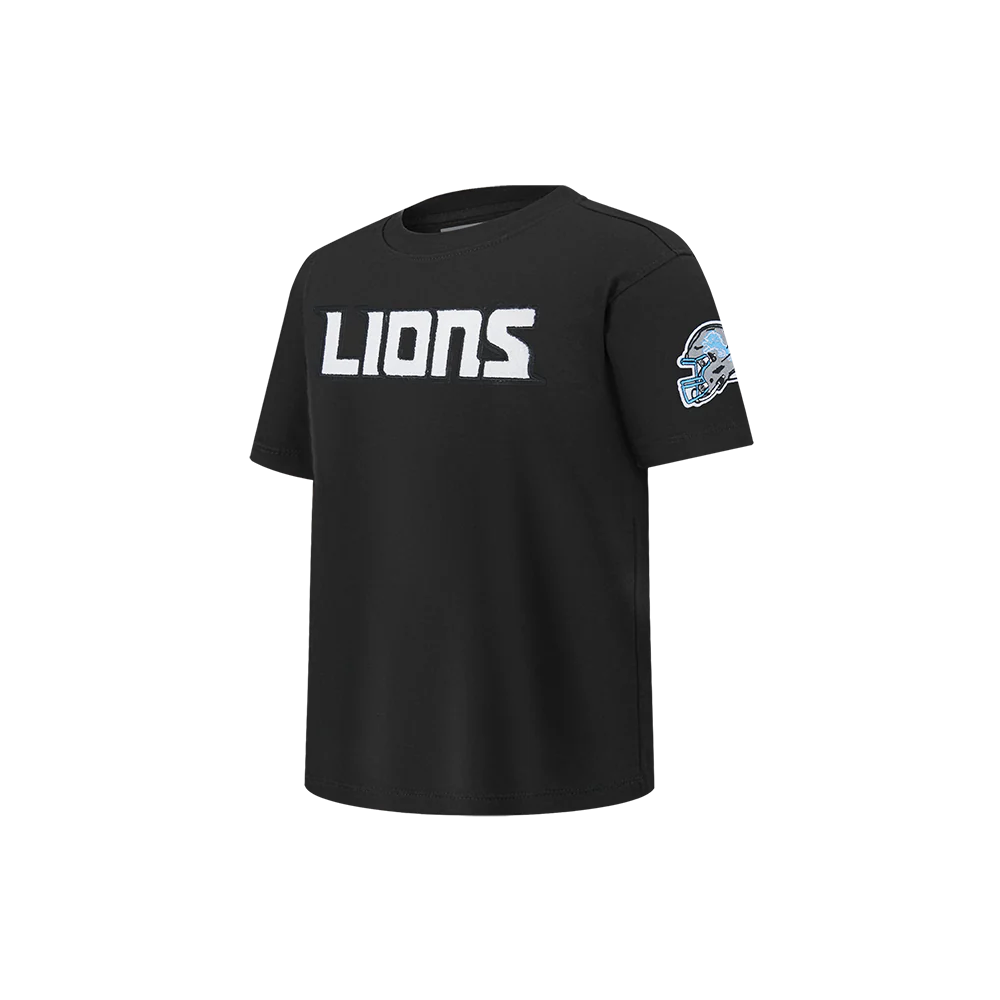 NFL DETROIT LIONS CLASSIC CHENILLE LITTLE BOY'S SS TEE (BLACK) - Image 5
