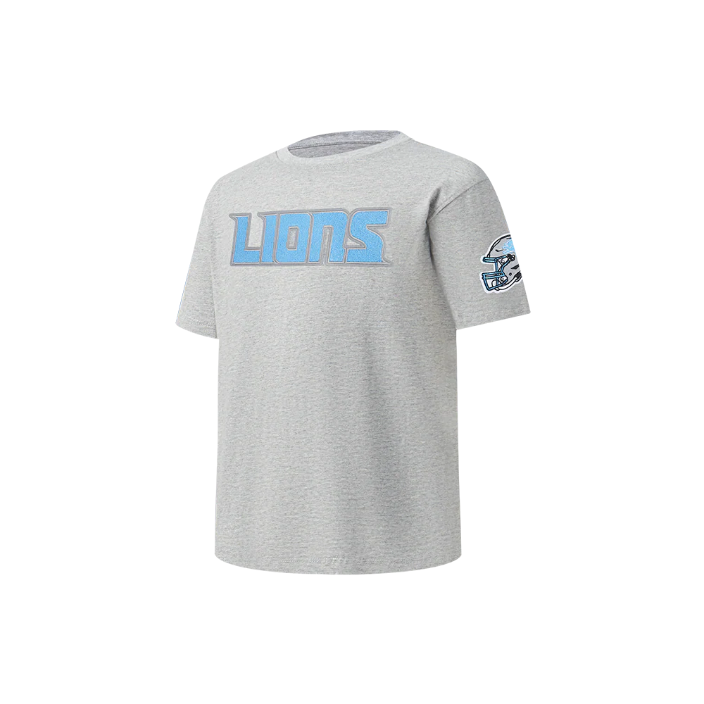 NFL DETROIT LIONS CLASSIC CHENILLE LITTLE BOY'S SS TEE (HEATHER GREY) - Image 4
