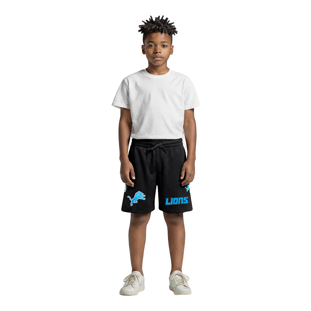 NFL DETROIT LIONS CLASSIC LITTLE BOY'S MESH SHORT (BLACK) - Image 3