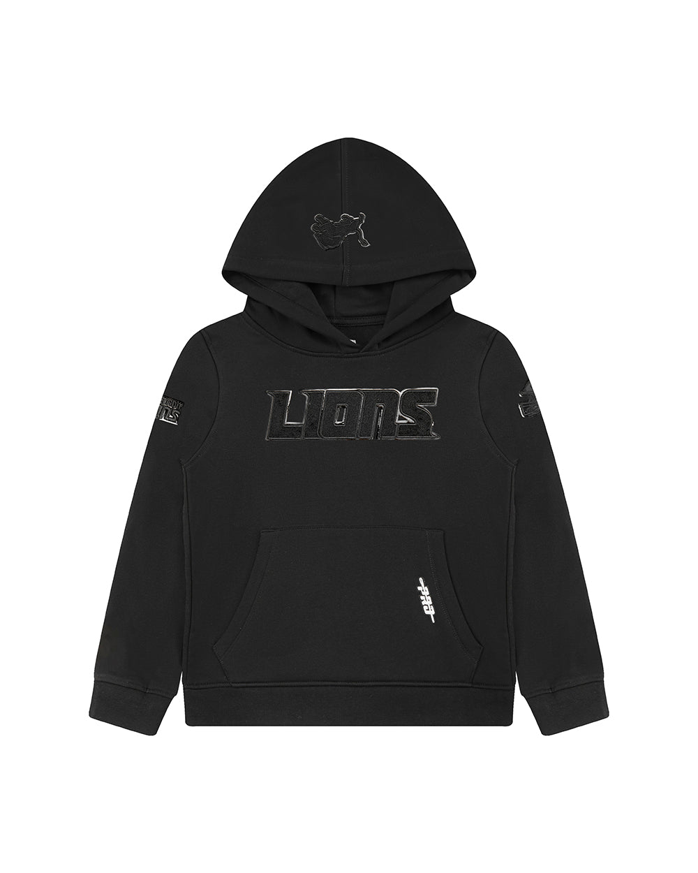 NFL DETROIT LIONS TRIPLE BLACK LITTLE BOYS FLEECE PULLOVER HOODIE (BLACK) - Image 12