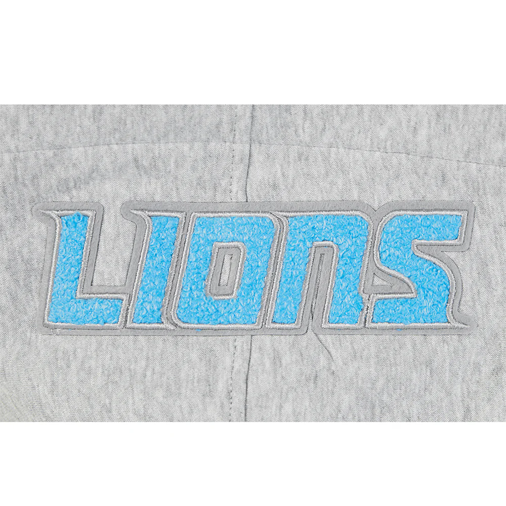 NFL DETROIT LIONS CLASSIC CHENILLE LITTLE BOY'S FLEECE PO HOODIE (HEATHER GREY) - Image 5