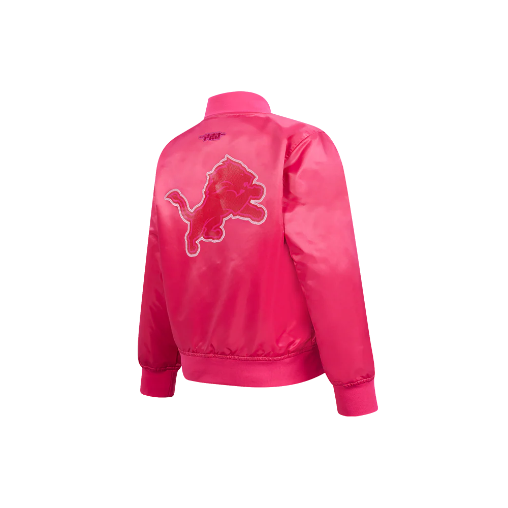 NFL DETROIT LIONS TRIPLE PINK LITTLE GIRLS SATIN JACKET (BEETROOT PURPLE) - Image 6