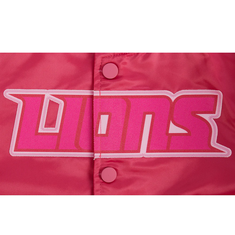 NFL DETROIT LIONS TRIPLE PINK LITTLE GIRLS SATIN JACKET (BEETROOT PURPLE) - Image 7