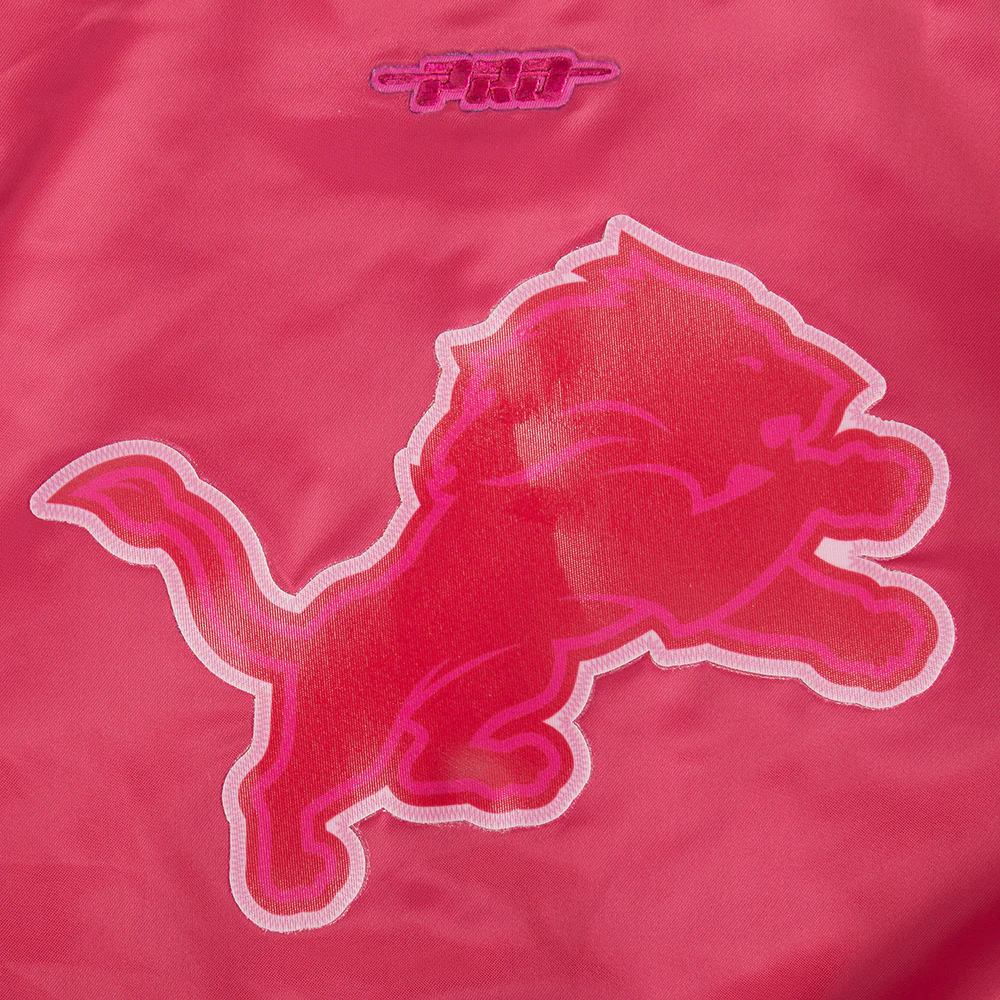 NFL DETROIT LIONS TRIPLE PINK LITTLE GIRLS SATIN JACKET (BEETROOT PURPLE) - Image 9