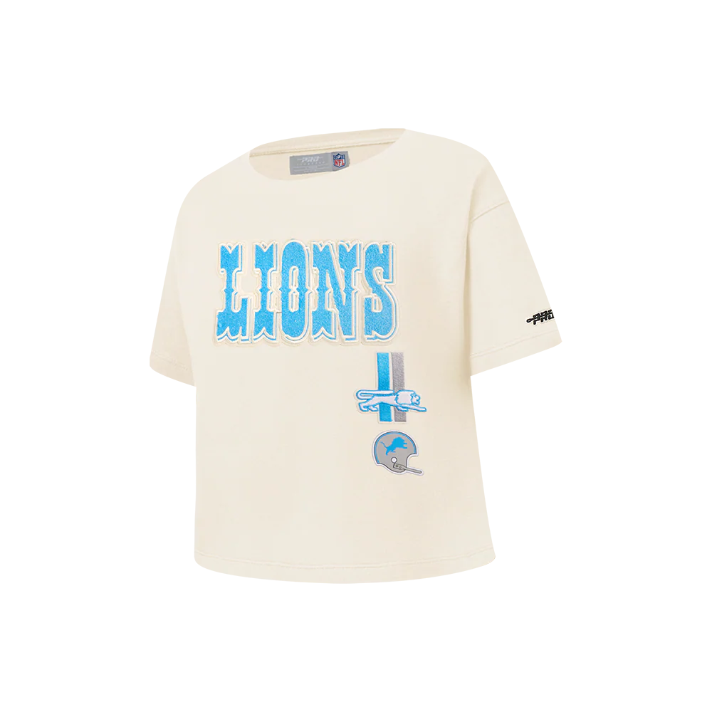NFL DETROIT LIONS RETRO CLASSIC LITTLE GIRL'S SS BOXY TEE (EGGSHELL) - Image 3