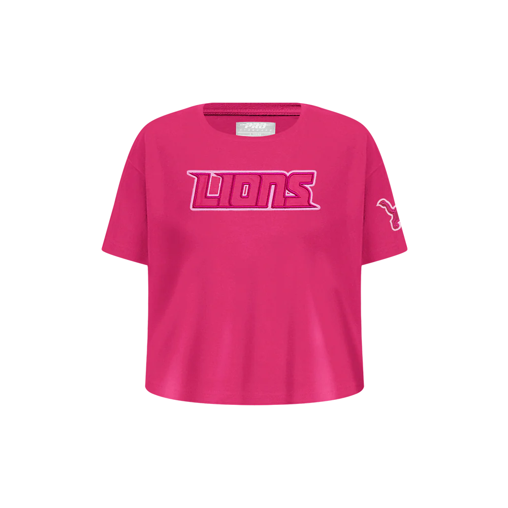NFL DETROIT LIONS TRIPLE PINK LITTLE GIRLS SHORT SLEEVE BOXY TEE (BEETROOT PURPLE)