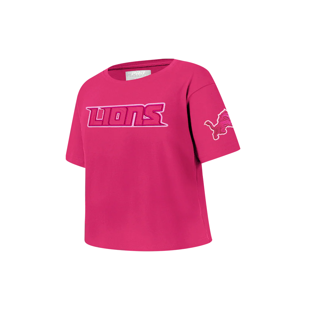 NFL DETROIT LIONS TRIPLE PINK LITTLE GIRLS SHORT SLEEVE BOXY TEE (BEETROOT PURPLE) - Image 2