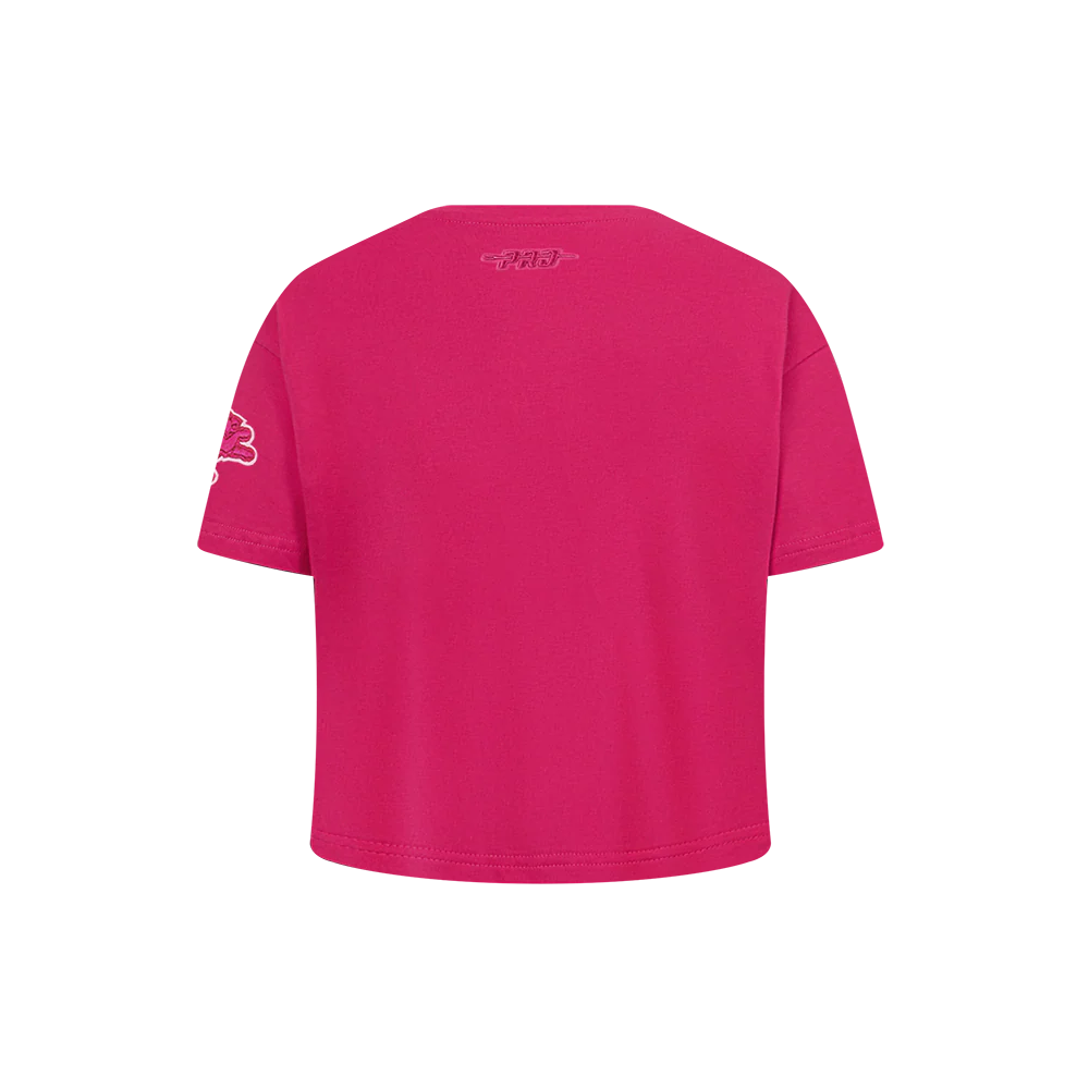 NFL DETROIT LIONS TRIPLE PINK LITTLE GIRLS SHORT SLEEVE BOXY TEE (BEETROOT PURPLE) - Image 3