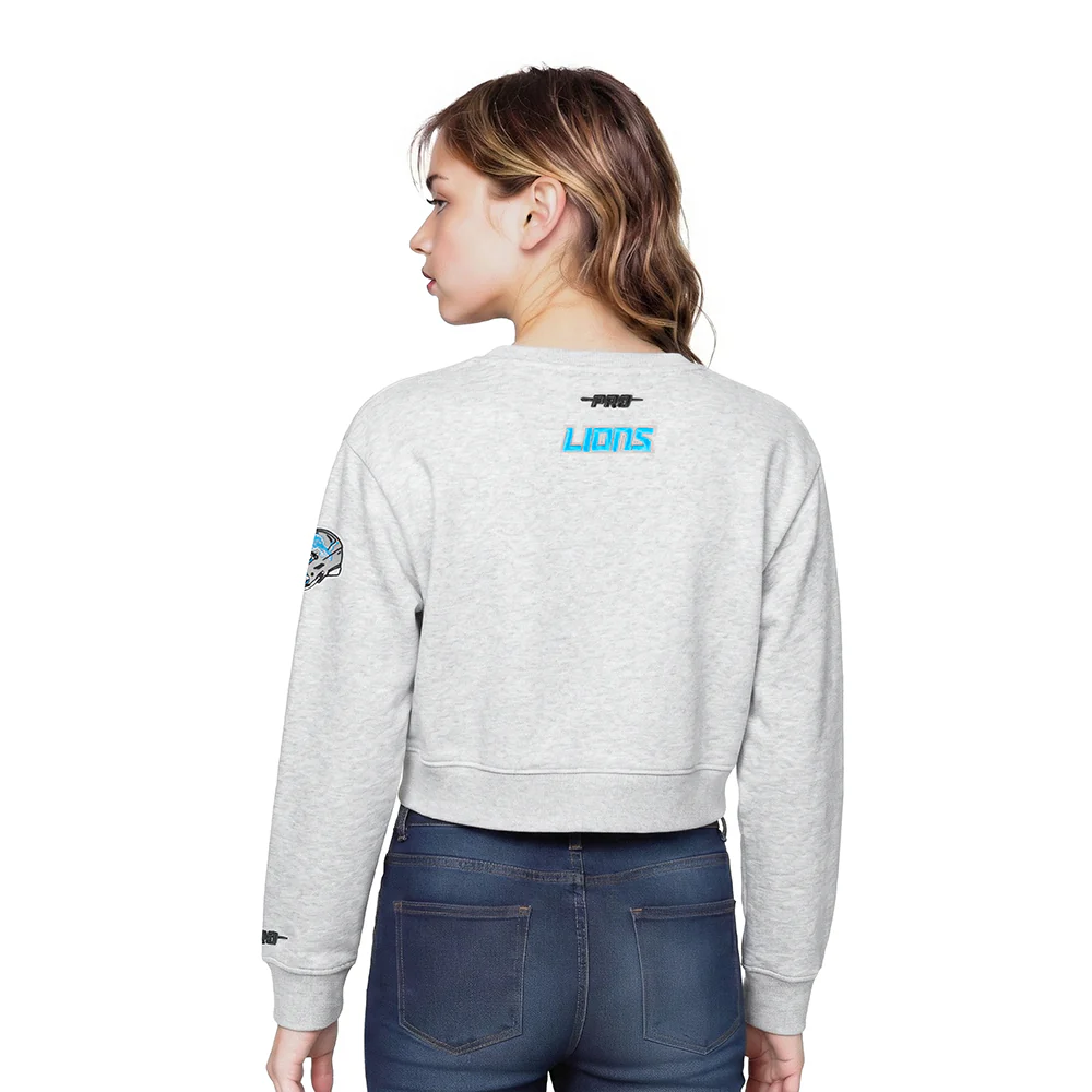 NFL DETROIT LIONS CLASSIC LITTLE GIRL'S FLC CREWNECK (HEATHER GREY) - Image 2