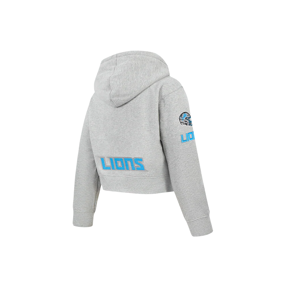 NFL DETROIT LIONS CLASSIC LITTLE GIRL'S FLC FZ HOODIE (HEATHER GREY) - Image 4