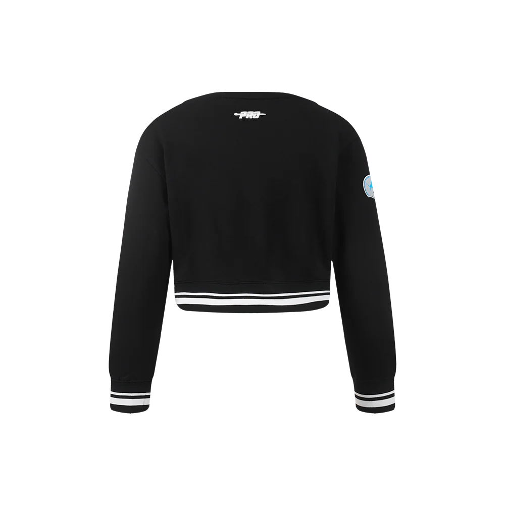 NFL DETROIT LIONS RETRO CLASSIC LITTLE GIRLS RIB FLEECE CREWNECK (BLACK) - Image 7