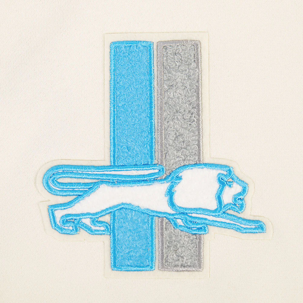 NFL DETROIT LIONS RETRO CLASSIC LITTLE GIRL'S RIB FLC PO HOODIE (EGGSHELL/ BLACK) - Image 6