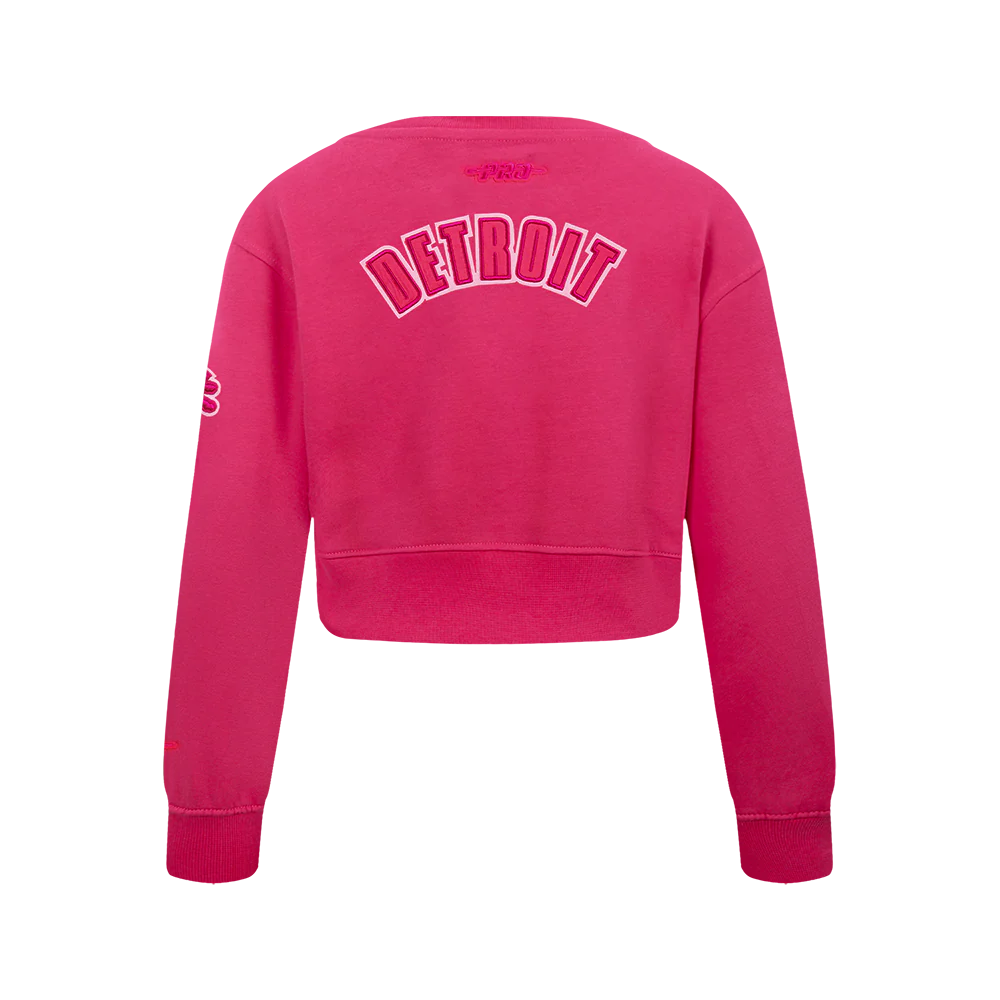 NFL DETROIT LIONS TRIPLE PINK LITTLE GIRLS FLEECE CREWNECK (BEETROOT PURPLE) - Image 3