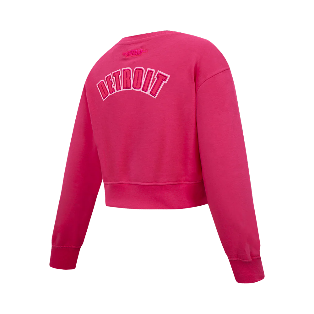 NFL DETROIT LIONS TRIPLE PINK LITTLE GIRLS FLEECE CREWNECK (BEETROOT PURPLE) - Image 4