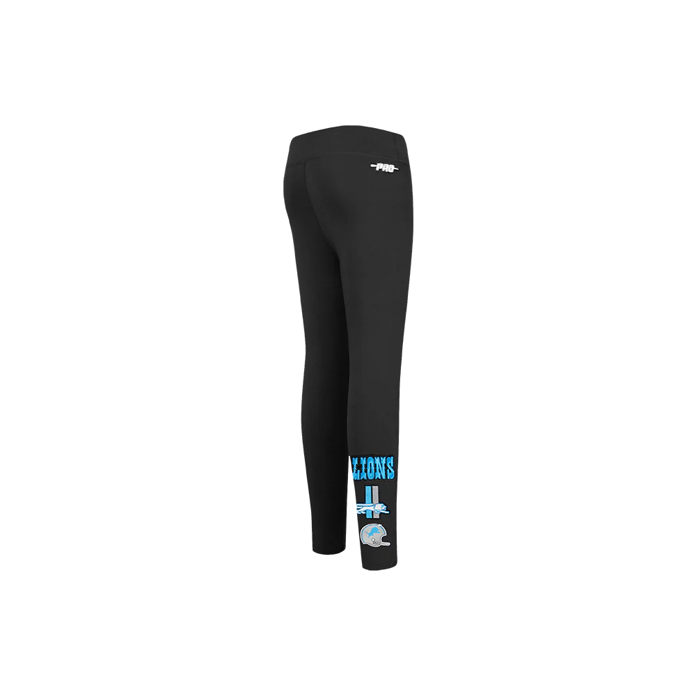 NFL DETROIT LIONS RETRO CLASSIC LITTLE GIRLS LEGGING (BLACK) - Image 3
