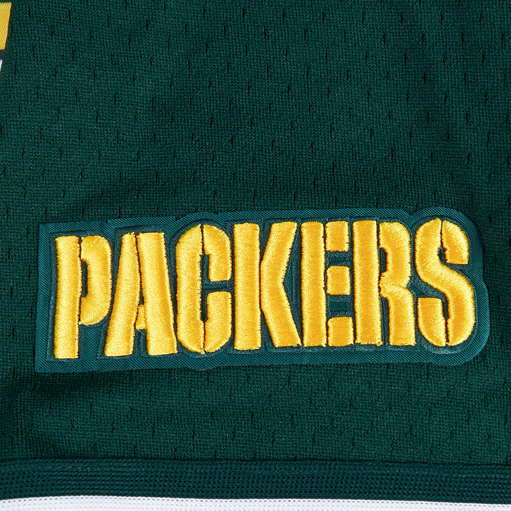 NFL GREEN BAY PACKERS SCRIPT TAIL MEN'S MESH BUTTON DOWN SHIRT (FOREST GREEN) - Image 5