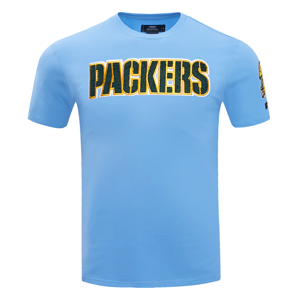 NFL GREEN BAY PACKERS  CLASSIC CHENILLE SINGLE JERSEY TEE (UNIVERSITY BLUE)