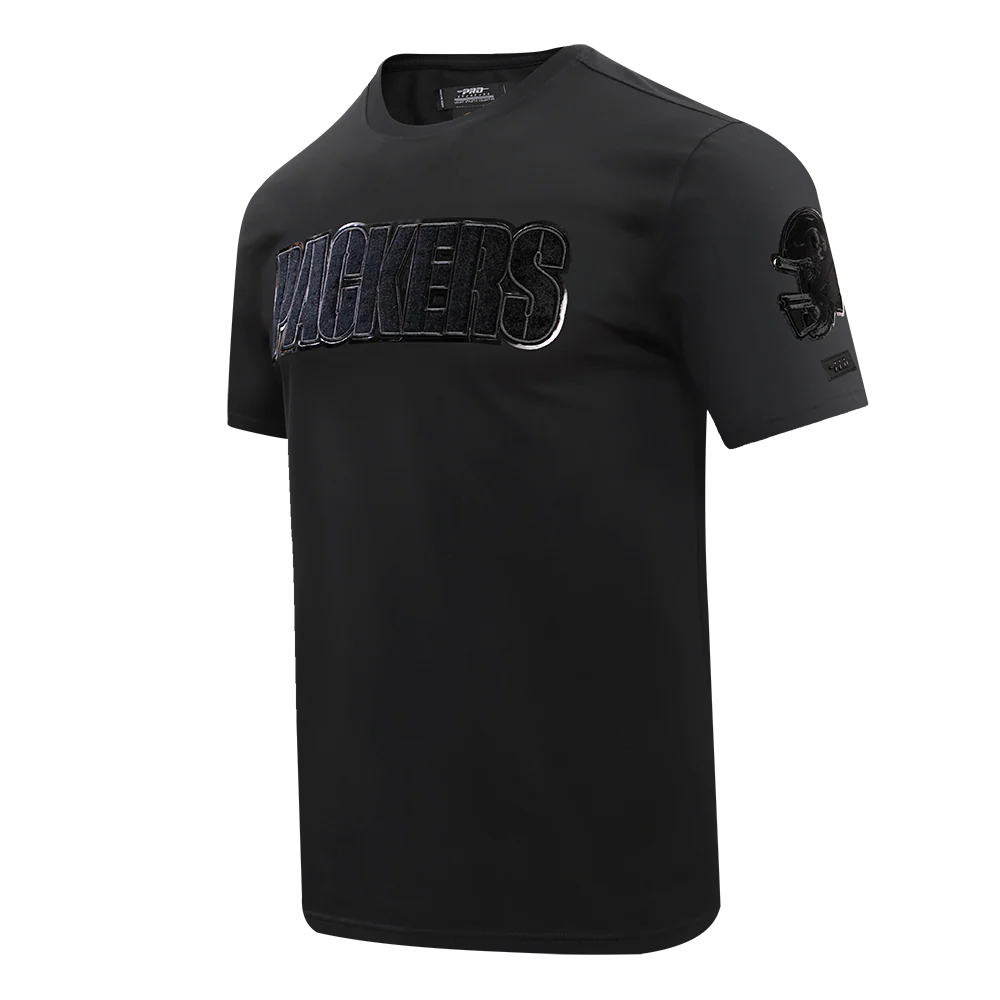 NFL GREEN BAY PACKERS TRIPLE BLACK MEN'S   TEE (TRIPLE BLACK) - Image 2