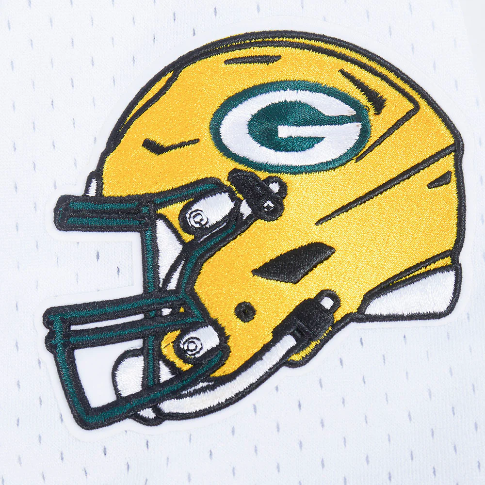 NFL GREEN BAY PACKERS MESH MEN'S BUTTON UP SHIRT (WHITE / BLACK / WHTE) - Image 6
