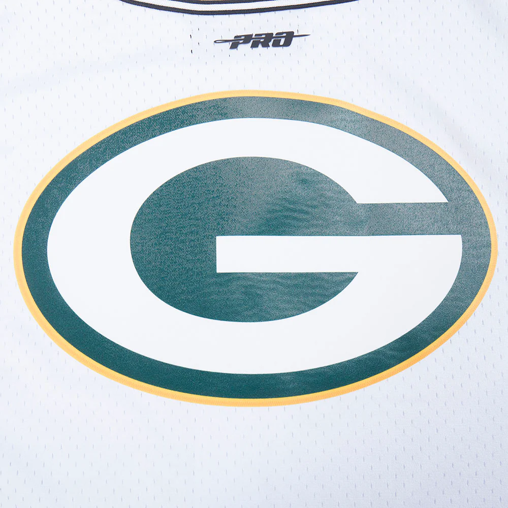 NFL GREEN BAY PACKERS MESH MEN'S BUTTON UP SHIRT (WHITE / BLACK / WHTE) - Image 8