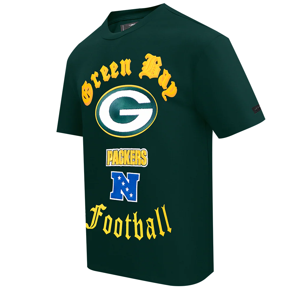 NFL GREEN BAY PACKERS OLD ENGLISH MEN'S TEE (FOREST GREEN) - Image 2