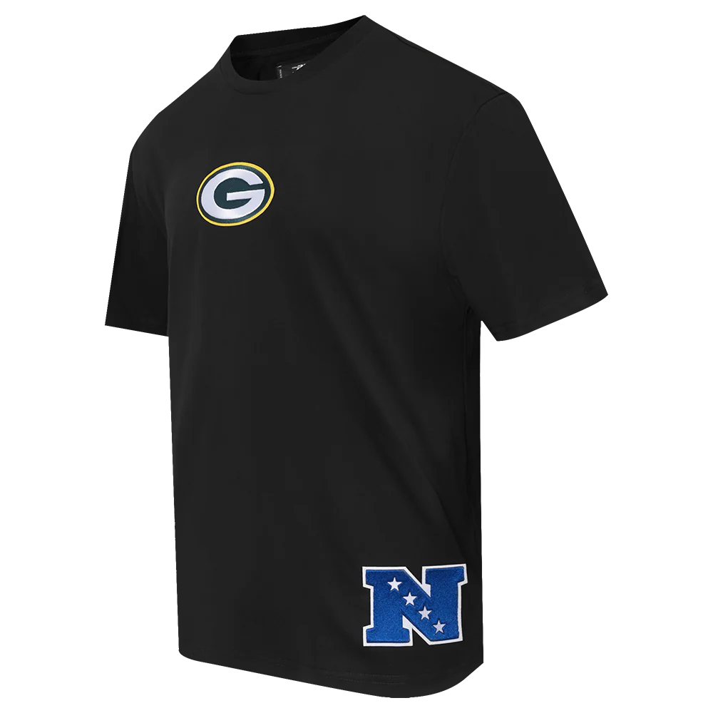 NFL GREEN BAY PACKERS WINGSPAN MEN'S CJ DROP SHOULDER TEE (BLACK) - Image 4