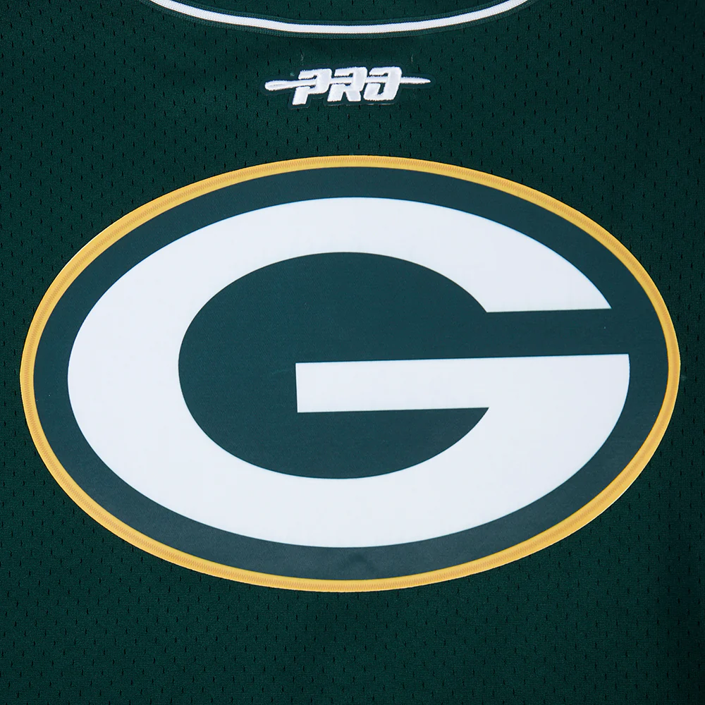 NFL GREEN BAY PACKERS JORDAN LOVE #10 CLASSIC MESH PNN MEN'S MESH BUTTON DOWN SHIRT (FOREST GREEN) - Image 5