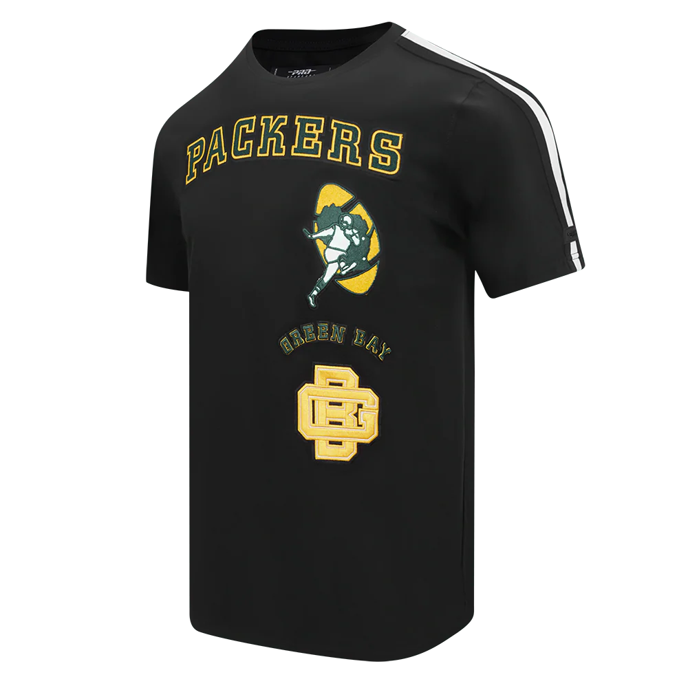 NFL GREEN BAY PACKERS RETRO CLASSIC MEN'S STRIPED TEE (BLACK) - Image 2