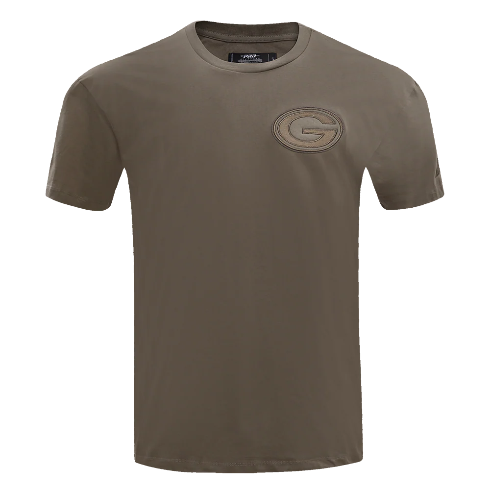 NFL GREEN BAY PACKERS NEUTRAL MEN'S DROP SHOULDER TEE (DARK TAUPE)