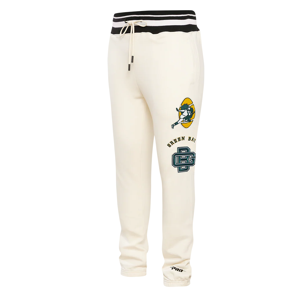 NFL GREEN BAY PACKERS RETRO CLASSIC MEN'S SWEATPANT (EGGSHELL/ BLACK) - Image 10