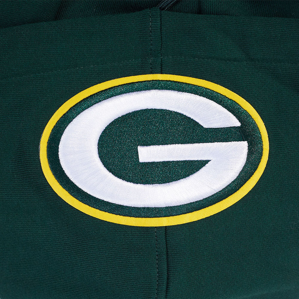 NFL GREEN BAY PACKERS SCRIPT TAIL MEN'S RIB FLC PO HOODIE (FOREST GREEN) - Image 10