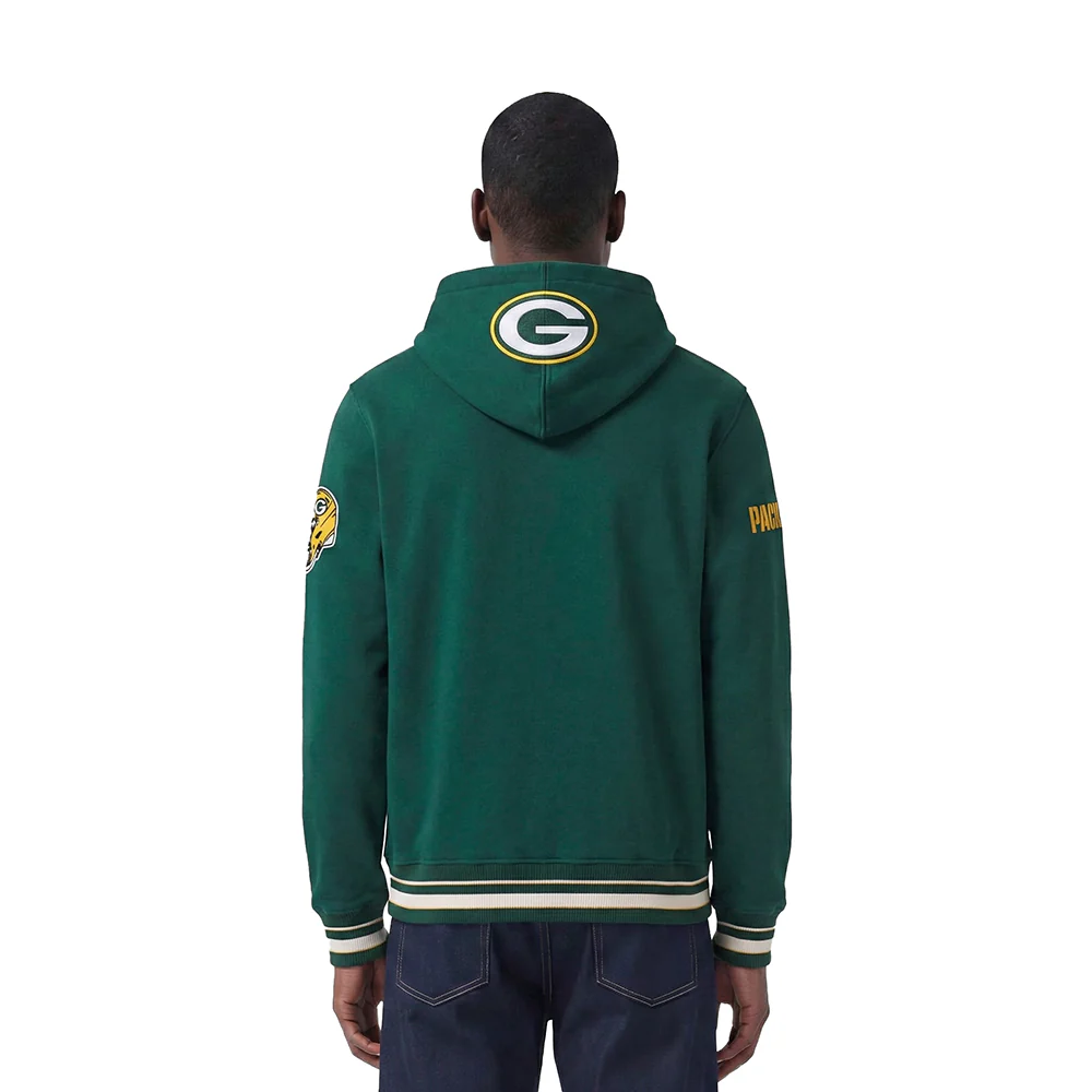 NFL GREEN BAY PACKERS SCRIPT TAIL MEN'S RIB FLC PO HOODIE (FOREST GREEN) - Image 2