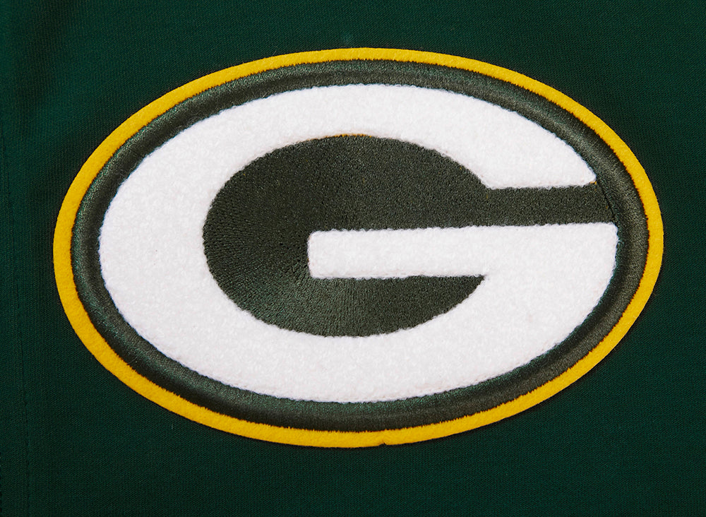 NFL GREEN BAY PACKERS CLASSIC CHENILLE DOUBLE KNIT FULL ZIP HOODIE (FOREST GREEN) - Image 6