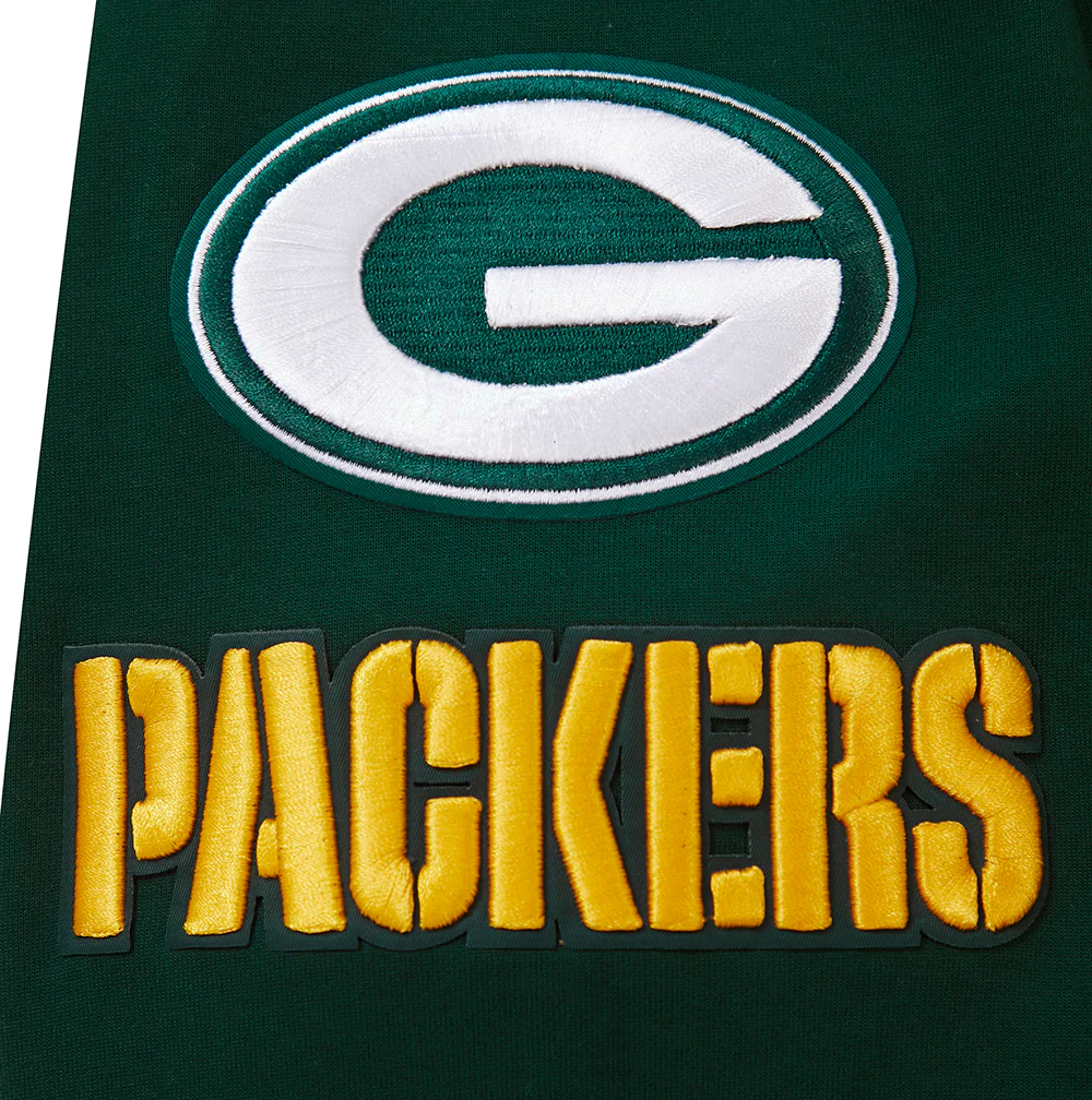 NFL GREEN BAY PACKERS CLASSIC CHENILLE DOUBLE KNIT FULL ZIP HOODIE (FOREST GREEN) - Image 7