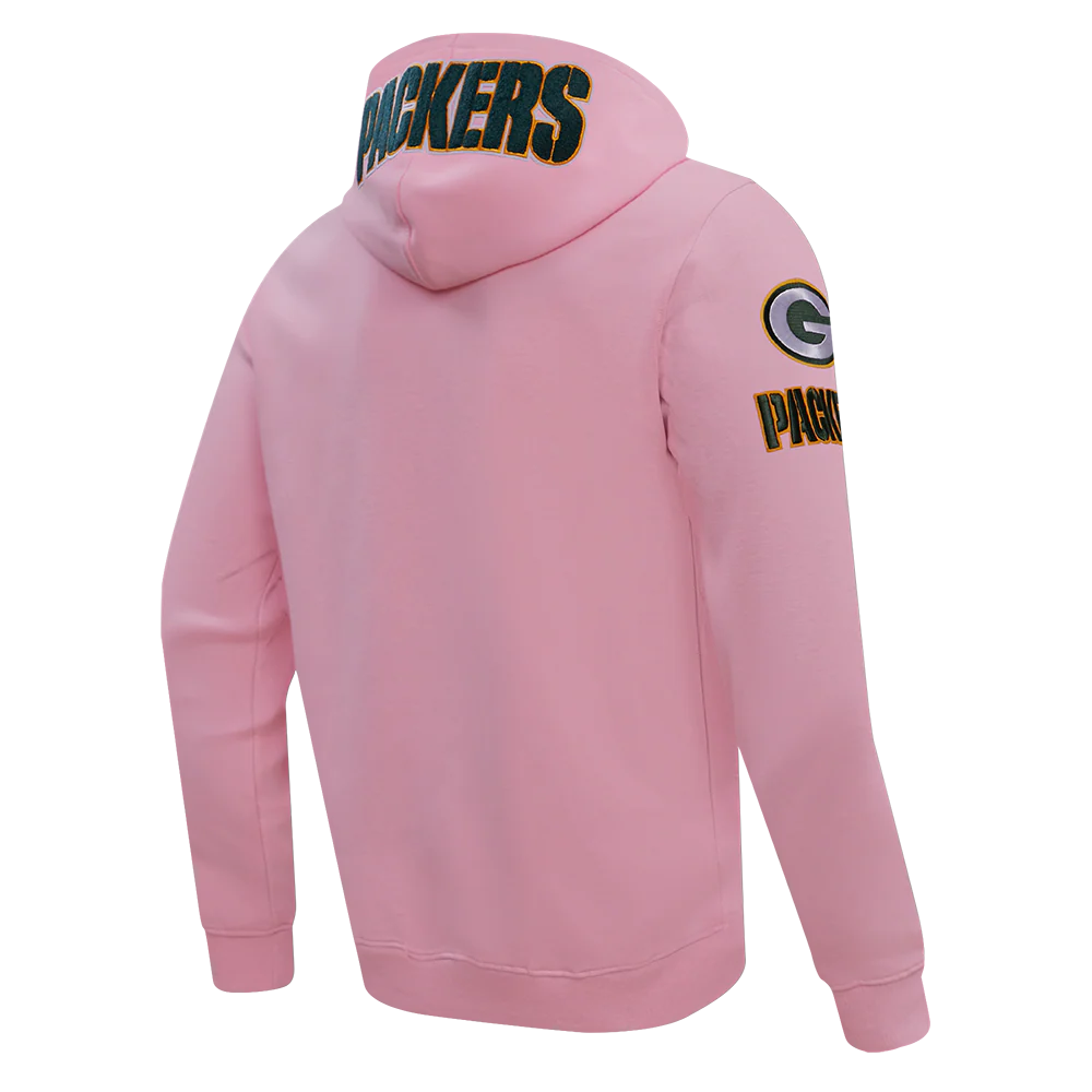 NFL GREEN BAY PACKERS  CLASSIC CHENILLE DOUBLE KNIT FULL ZIP HOODIE (PINK) - Image 3