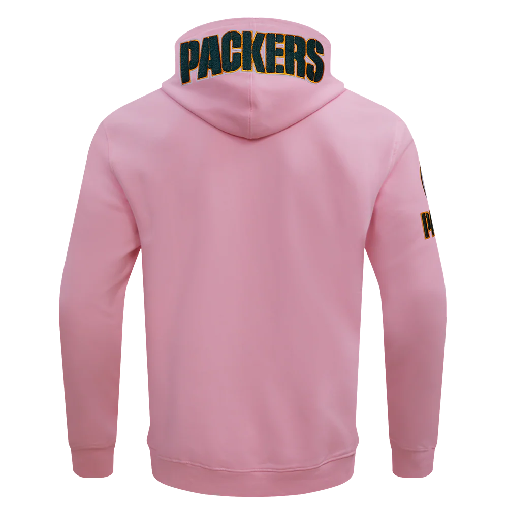 NFL GREEN BAY PACKERS  CLASSIC CHENILLE DOUBLE KNIT FULL ZIP HOODIE (PINK) - Image 4